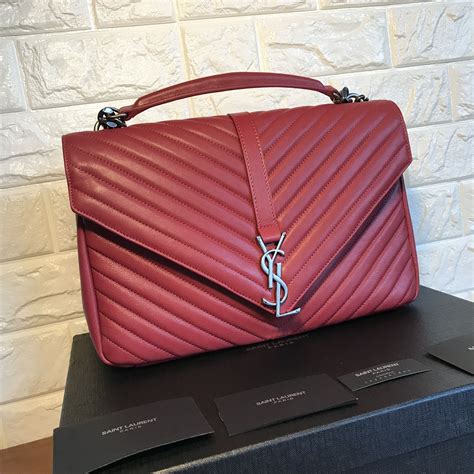 red ysl college bag|ysl college bag diamond.